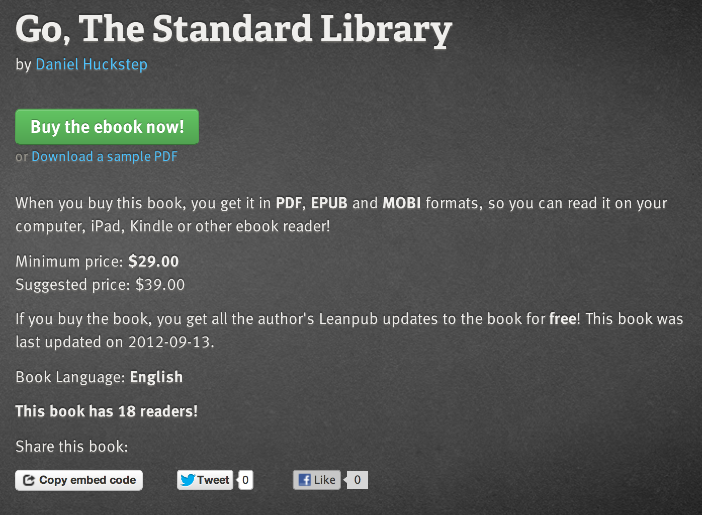 Screenshot of the Leanpub interface